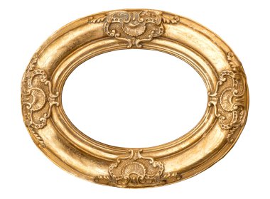 altın çerçeve beyaz arkaplanda izole edildi