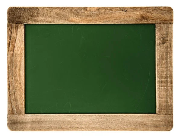 Chalkboard vintage com moldura de madeira e superfície verde — Fotografia de Stock