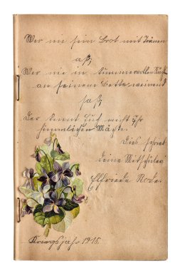 el yazısı ve resim ile antika scrapbook albüm