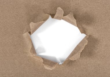 El işi kağıdı arka planında yırtık