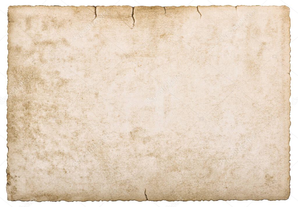 Used paper texture. Old cardboard isolated on white background