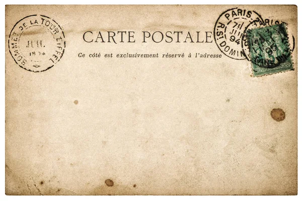 Pul izole edilmiş eski bir kartpostal. Kullanılan kağıt arkaplan
