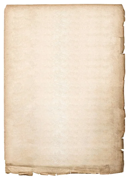 Vecchio Foglio Carta Usato Isolato Sfondo Bianco — Foto Stock