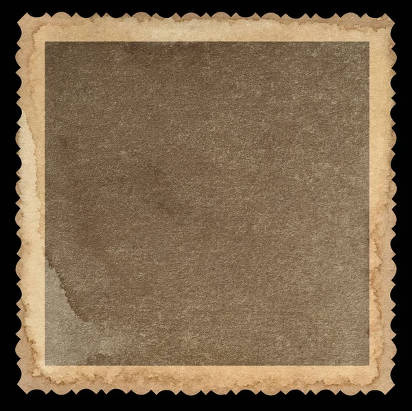 Карточка Винтажном Стиле Используемый Лист Бумаги Пятнами Изолированы Черном Фоне — стоковое фото