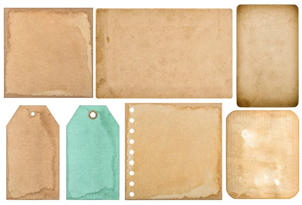 Old Papers Isolated White Background Scrapbooking Crafting Junk Journal — Zdjęcie stockowe
