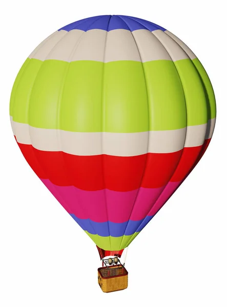 Görüntüleme Renkli Sıcak Hava Balonu Izole Edilmiş Beyaz Dekorasyon Tasarımı — Stok fotoğraf