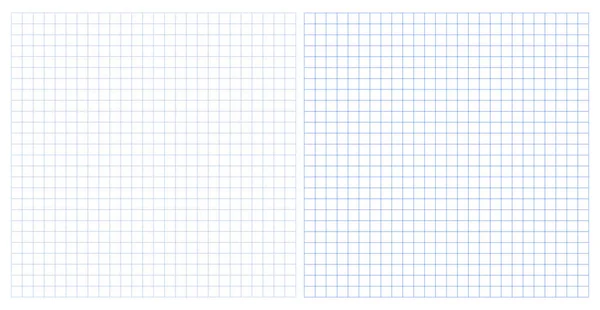 蓝色正方形点点网格线和直线网格闭合的小空白集矢量图解 正方形笔记本 备忘录 提醒纸 笼形背景 — 图库矢量图片