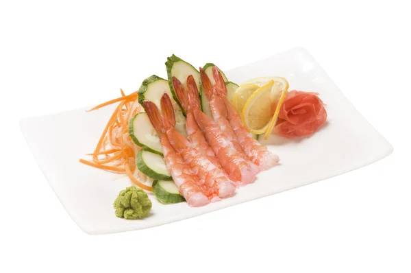 Sashimi with shrimp cucumber — Stock Photo, Image