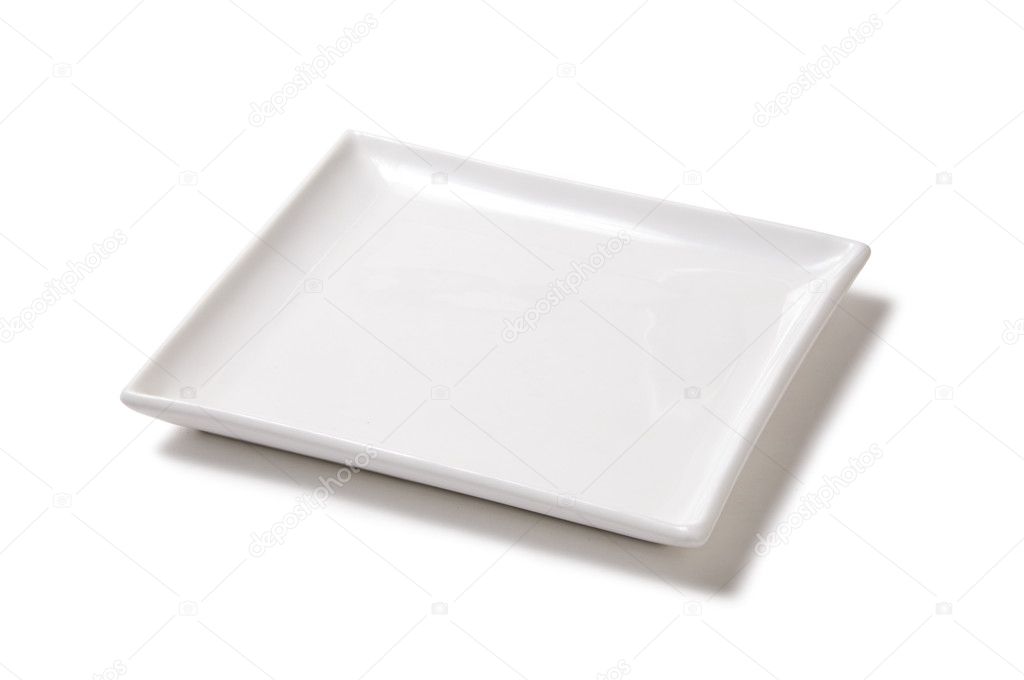 White empty plate of earthenware