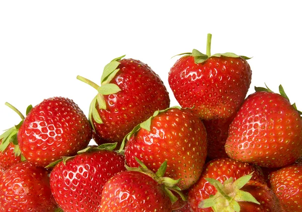 Ripe red strawberries isolated on white background — Stock Photo, Image