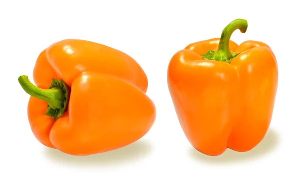 Orange bell peppers on a white background horizontal vertical — Stock Photo, Image