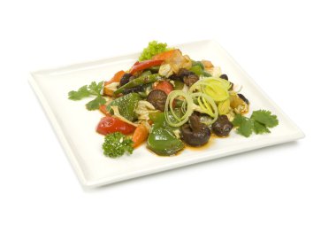 shiitake mantar ile sebze kızarmış