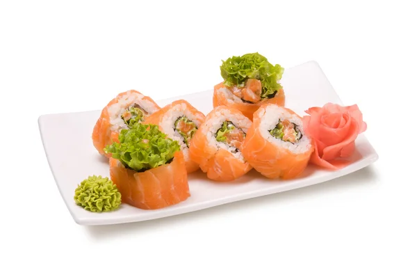 Rotoli di salmone — Foto Stock