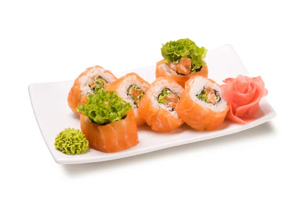 Rotoli di salmone — Foto Stock