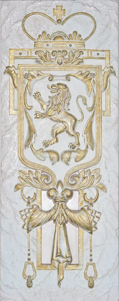 Figure golden lion gold frame — Stock Photo, Image