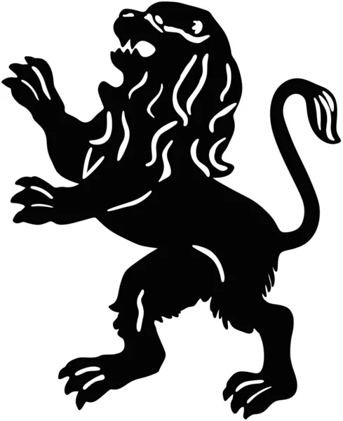 Silhouette d'un lion sur fond blanc — Image vectorielle