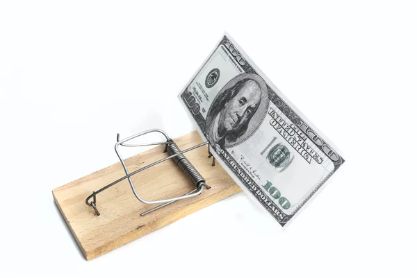 Dollars in mousetrap — Stock Photo, Image