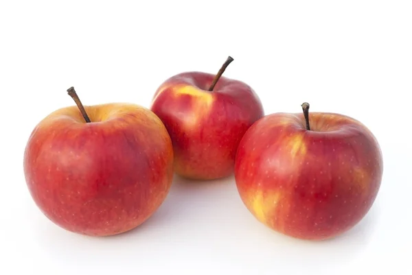 Manzanas rojas sobre un fondo blanco — Foto de Stock
