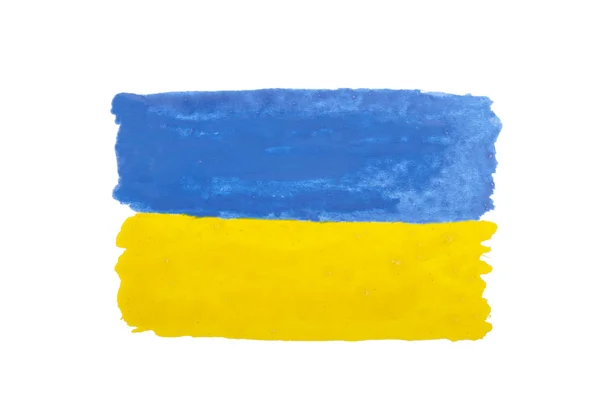 Watercolor painted flag of Ukraine. — Stock Photo, Image