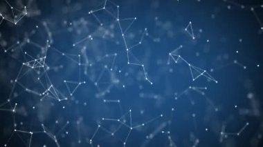 Soyut çizgiler ve hareket eden noktalar pleksus etkisi. Teknolojik geçmiş. 