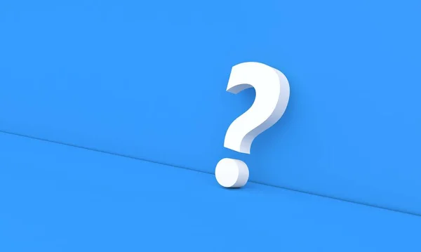 Question Mark Blue Background Render Illustration — Stock Photo, Image