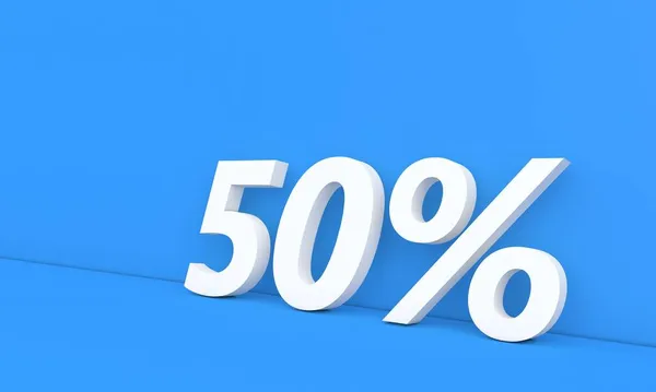 Rabatt Von Prozent Auf Den Verkauf Weiße Zahlen Auf Blauem — Stockfoto
