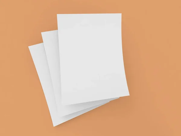 Trzy Arkusze Zakrzywionego Papieru Stole — Zdjęcie stockowe