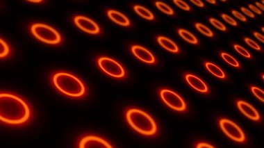 Koyu arkaplanda kırmızı dairelerin soyut canlandırılmış arkaplanı.