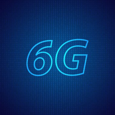 6G internet veri iletim standardı. Vektör illüstrasyonu .