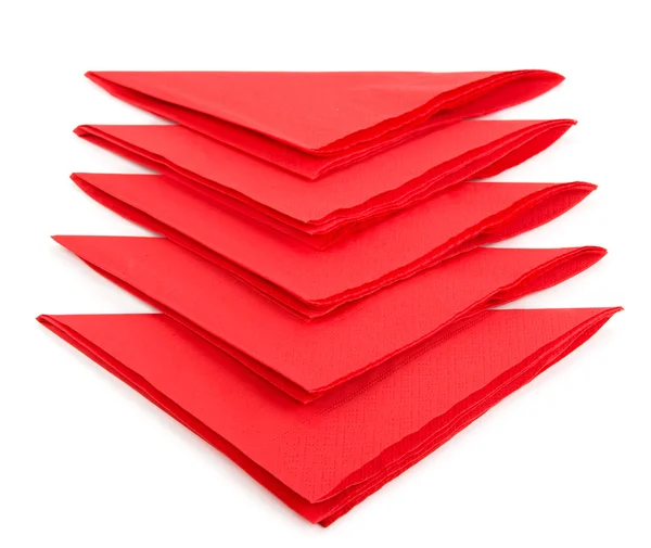 Rode papieren zakdoekje geïsoleerd op witte achtergrond — Stockfoto