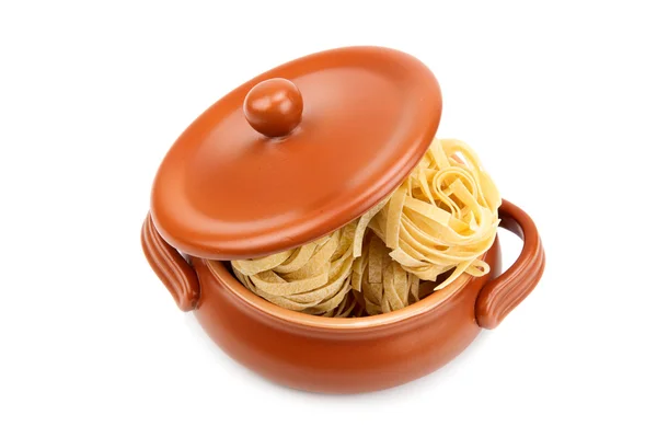 Clay pot spagetti — Stock Fotó