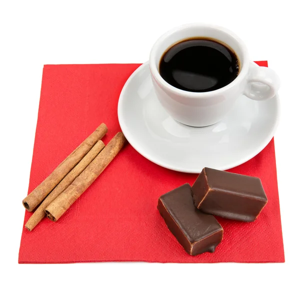 Filiżankę kawy, czekolady i vanilla — Zdjęcie stockowe