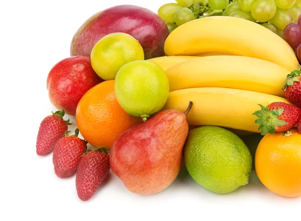 Conjunto de frutas sobre fondo blanco — Foto de Stock