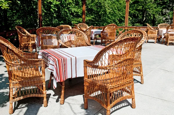 Furniture made of willow twigs — Stock Photo, Image