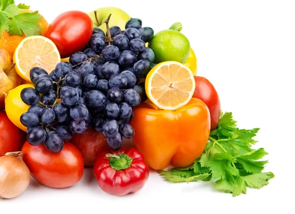 Conjunto de diferentes frutas e legumes — Fotografia de Stock