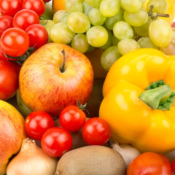 Bakgrund av frukt och grönsaker — Stockfoto