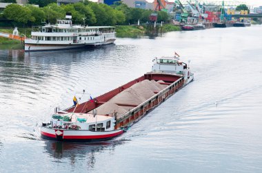 barge on the river clipart