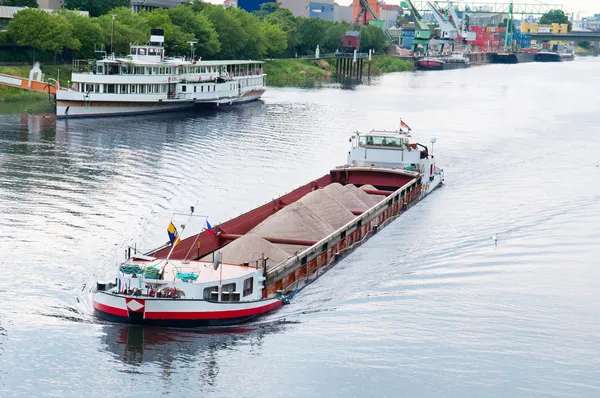 Barge on the river Stock Photo