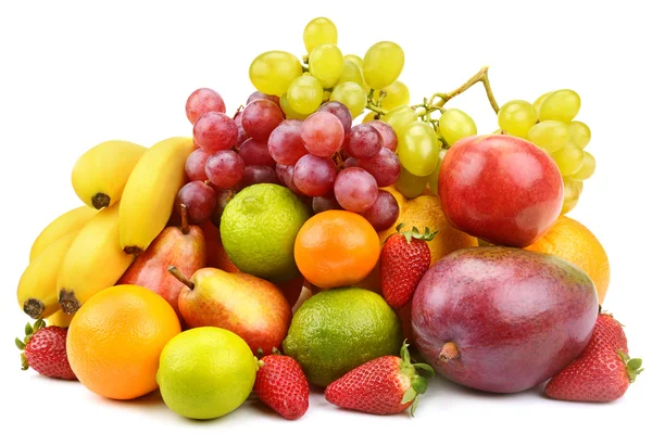 Conjunto de frutas aisladas sobre fondo blanco —  Fotos de Stock