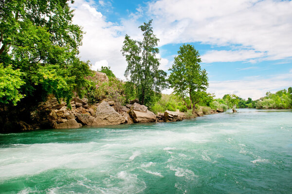 river and blue sky