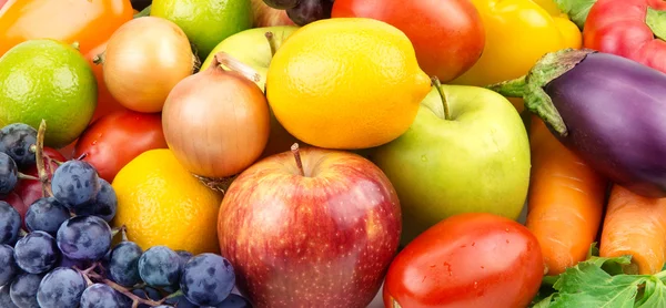 Set van verschillende groenten en fruit — Stockfoto