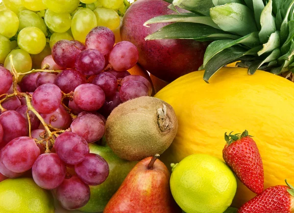 Flerfarget bakgrunn av frukt og bær – stockfoto