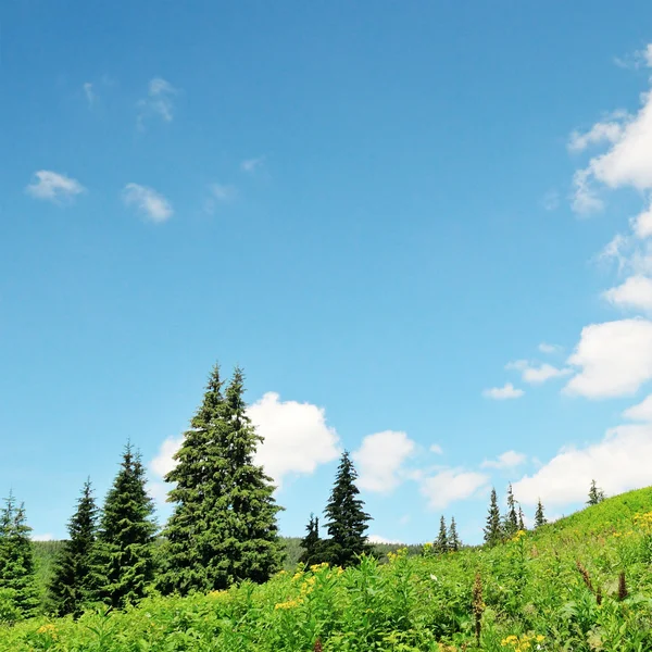 蓝天映衬下的风景秀丽的山峰 — 图库照片
