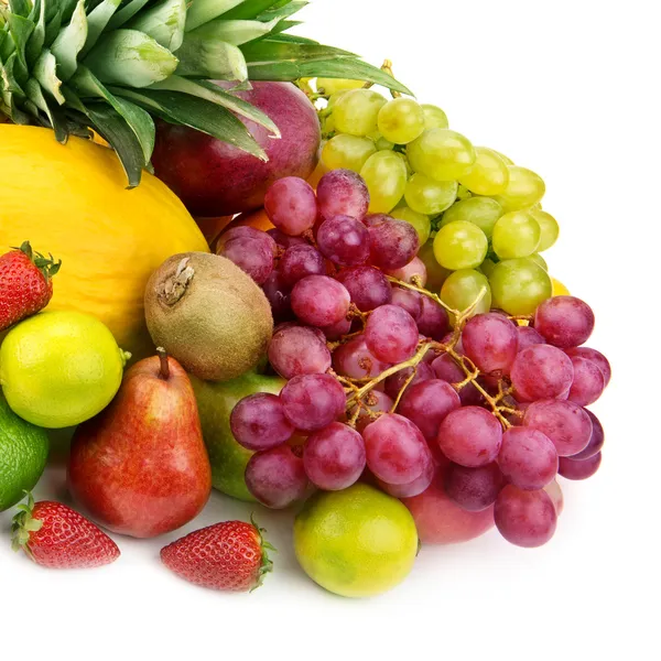 Conjunto de frutas aisladas sobre fondo blanco — Foto de Stock