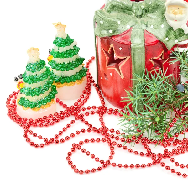Jul dekorationer isolerad på vit bakgrund — Stockfoto