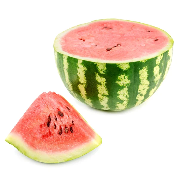 Řez meloun izolovaných na bílém pozadí — Stock fotografie