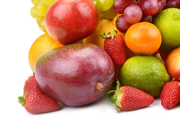 Sæt af frugter isoleret på hvid baggrund - Stock-foto