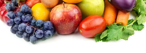 Fruits and vegetables isolated on white background — Stock Photo, Image