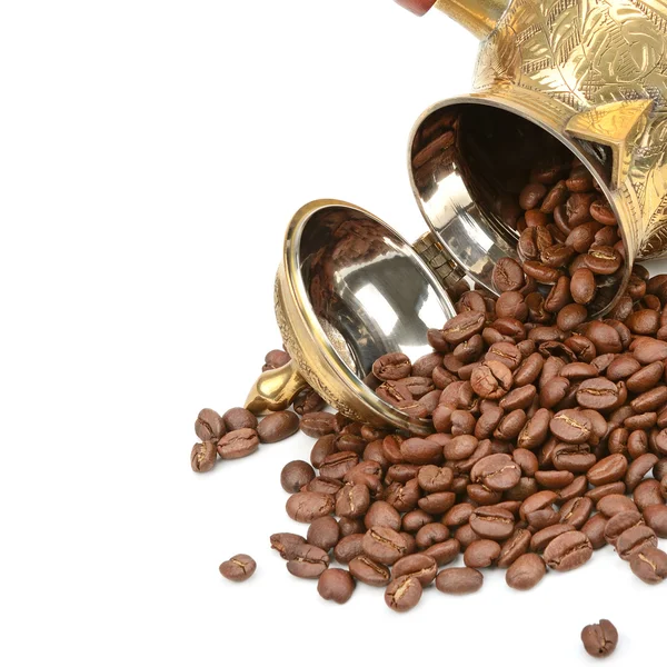 コーヒー ポットとコーヒー豆 — ストック写真