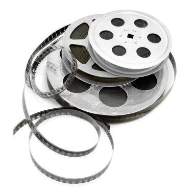 film şeridi beyaz arkaplanda izole edildi